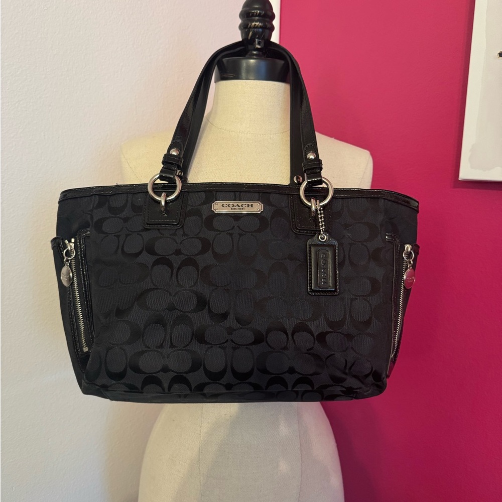 Coach Black Signature Tote Bag